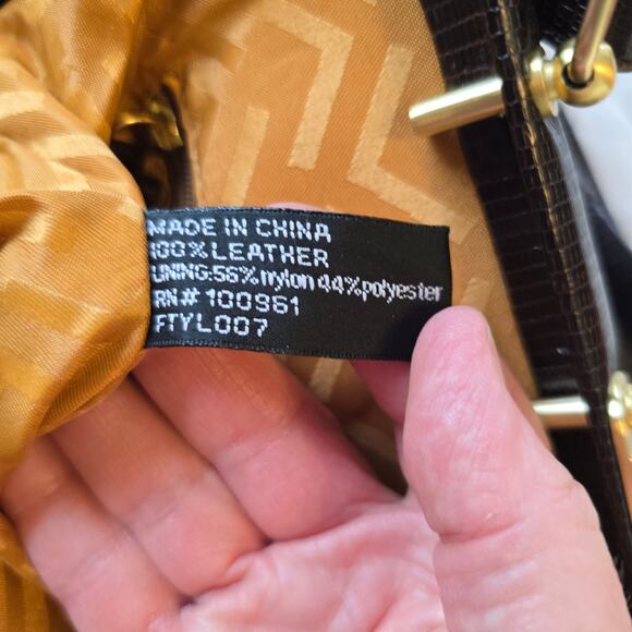 Via Spiga Purse Womens Expresso Snake Embossed Leather Classic Old Money READ - Picture 11 of 16